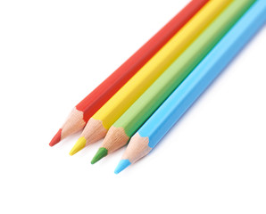 Four drawing pencils composition isolated