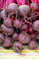 Fresh red beets at farmers market