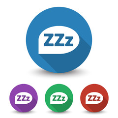 White Sleep icon in different colors set