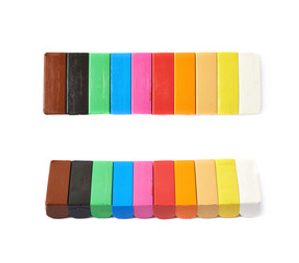 Sticks of colorful plasticine isolated