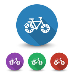 Fototapeta premium White Bicycle icon in different colors set