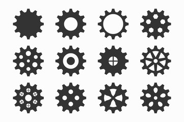 12 gear silhouettes