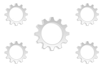 5 gears gray background