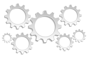 7 gears gray background