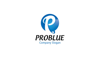 Pro Blue Logo Design Illustration