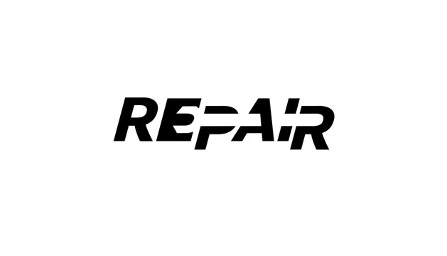Repair Typo Logo Design Illustration