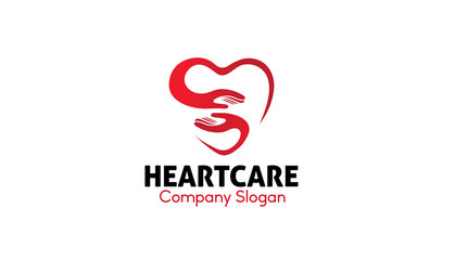 Heart Care Logo Design Illustration