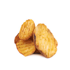Baked potato slice composition, isolated