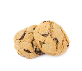 Chocolate chip cookie isolated