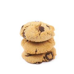 Chocolate chip cookie isolated