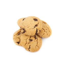 Chocolate chip cookie isolated