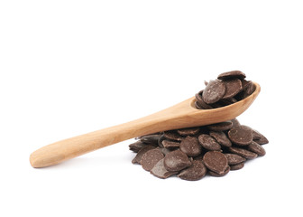 Chocolate chips composition isolated