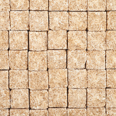 Surface coated with sugar cubes