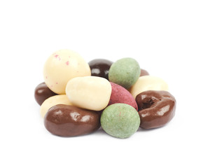 Pile of glazed nuts isolated