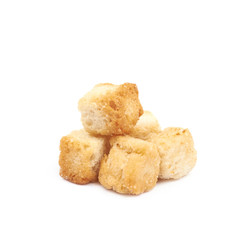 Pile of garlic croutons isolated