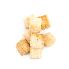 Pile of garlic croutons isolated