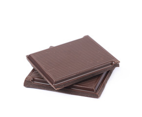 Two pieces of chocolate bars isolated