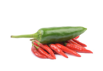 Red italian peppers isolated