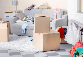 Packed household goods for moving into new house