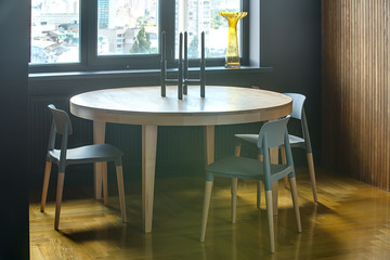 Round table with chairs