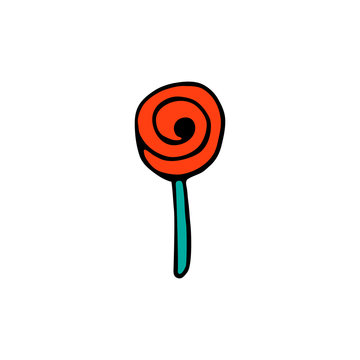 recommend clip art: Candy cane icon with stripes in style hand draw