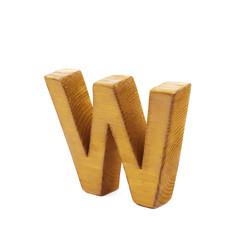 Single sawn wooden letter isolated