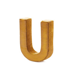 Single sawn wooden letter isolated