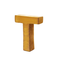 Single sawn wooden letter isolated
