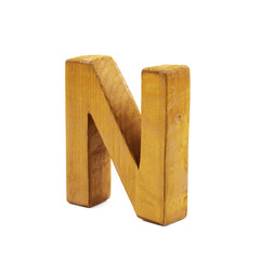 Single sawn wooden letter isolated