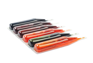 Food dye coloring in a capsule