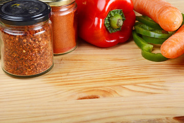 Vegetables and spices. Healthy food concept.