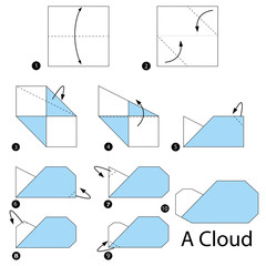 step by step instructions how to make origami A Cloud.