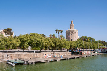 Torre del Oro seen from the Guadalquivir River in Seville