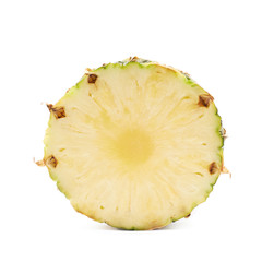 Cross-section pineapple slice isolated