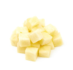 Pile of pineapple bits isolated