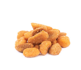 Pile of breaded peanuts isolated