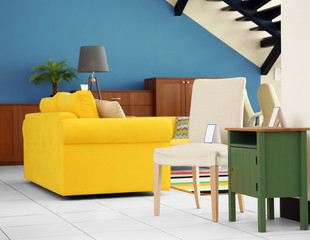 Interior of furniture store