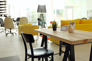 Interior of furniture store