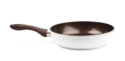 Brown frying pan isolated