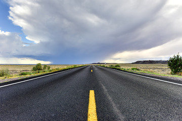 Highway along Petrified Forest National Park