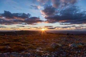 Fototapeta na wymiar Sunset over Trysil, Norway