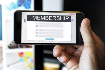 Membership Registration Follow Concept