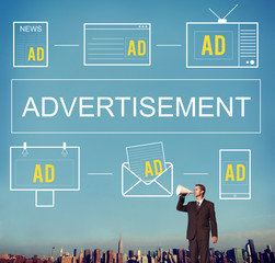 Advertisement ADS Commercial Marketing Advertising Branding Conc