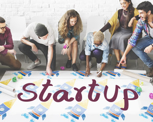 Obraz premium Start Up Launch Business Strategy Development Concept