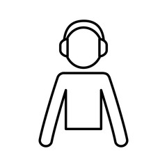 dj headphone music melody sound icon. Isolated and flat illustration. Vector graphic