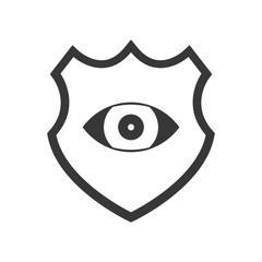 eye shield cctv security system protection technology icon. Isolated and flat illustration. Vector graphic