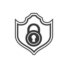 padlock shield security system protection technology icon. Isolated and flat illustration. Vector graphic