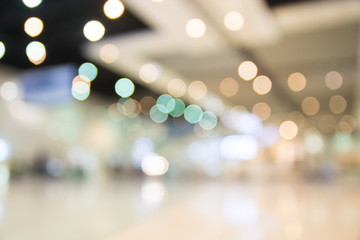 Blurred bokeh light in hall perspective colorful defocus art abs