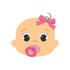 girl baby cute little childhood icon. Isolated and flat illustration. Vector graphic