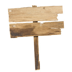 Wooden sign isolated on white